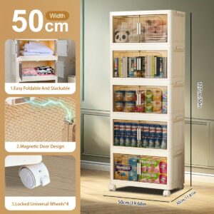 1/2/3/4/5/6-Layer Plastic Storage Bins (19.68/23.62in) With Lids & Wheels - Sturdy, Space-Saving, Insect-Resistant, Stores Clothes, Snacks, Toys, Books & More, Ideal For Closets, Bedrooms, Kitchens, Dorms, Travel