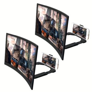 12-Inch Curved HD Mobile Phone Screen Amplifier - 1:1 Isotropic Magnification, Easy to Use and Carry