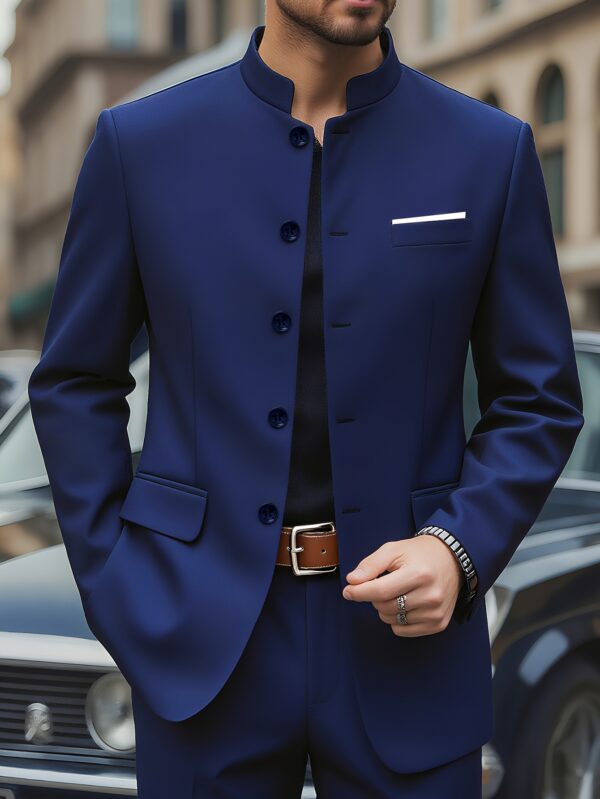 Men's Slim-Fit Black Blazer with Lapel Collar & Side Pockets - Elegant Long Sleeve Suit Jacket for Business, Weddings, and Formal Occasions, Wedding Attire, Classic Notched Lapel, Nonstretch Fabric