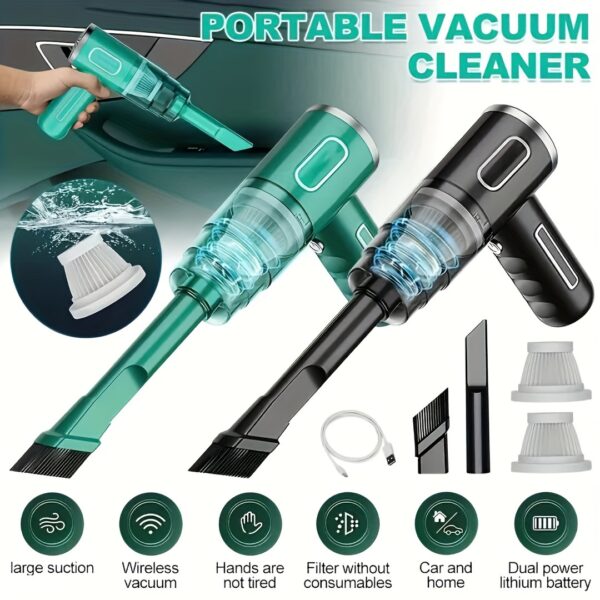 Rechargeable Handheld Vacuum Cleaner For Home And Car - Powerful Wireless Dustbuster For Auto And Household Cleaning