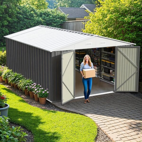 7060769f-a50e-4a16-bf7a-14b01f629846.jpg New 10X14ft & 53ft Metal Tool Shed