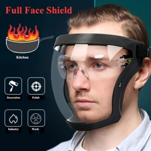 7061ebcf-6f0b-4f8a-9676-c6dfe045faa0.jpg 1pc Super Protective Face Shield, Anti Fog Mask, Adult Clear Face Shield, Anti-Oil Splash Mask Frying Cooking Mask Artifacts Full-Face Protection And Breathable Masks, Gifts for Family And Friends