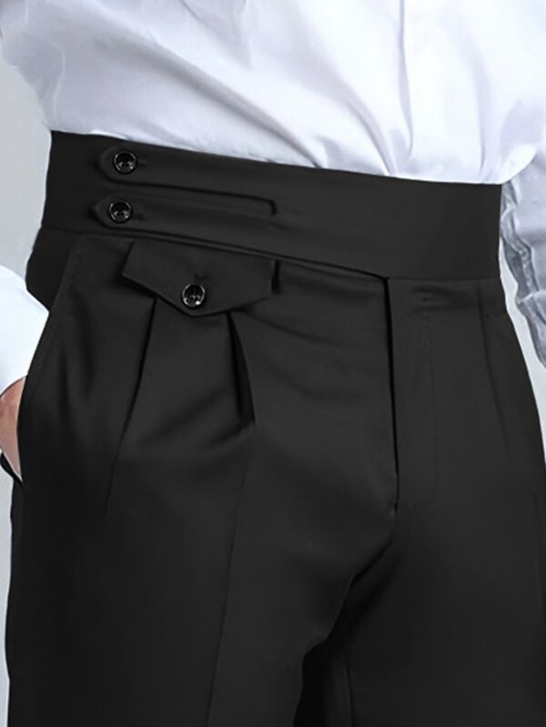 Men's Light Business Formal Dress Pants - Solid Color Non-Stretch Fabric with Multiple Button Closure & Pockets, Mid-Rise Regular Fit for Office, Party, Casual Wear - All-Season Versatile Trousers, Office Attire, Sleek Design, Polished Finish, Stylish Men