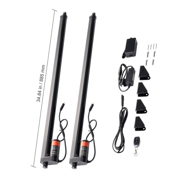 VEVOR 2PCS Linear Actuator Kit, 30 Inch High Speed 0.35"/s Linear Motion Actuator 12V, 220lbs/1000N Linear Actuator for TV/Table/Sofa Lifting, IP54 Protection - Wireless Remote Control Included
