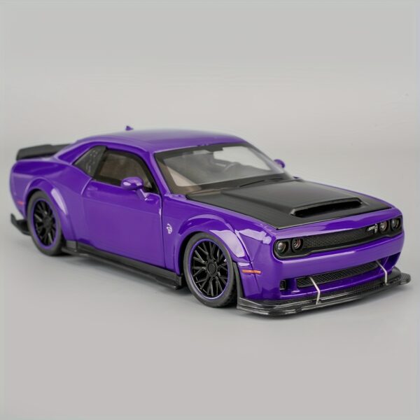 Toy Cars 1/32 Dodge Hellcat Die Cast Metal Toy Cars Hellcat Toy Car With Sound And Light Pull Back Car For 3+ Year Old Boys And Kids Purple