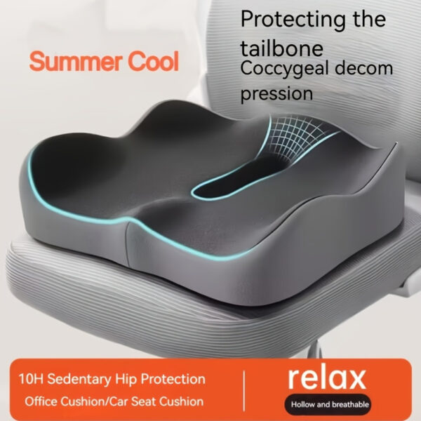 Ergonomic Memory Foam Coccyx Cushion - Shaped Support for Office Chairs and Car Seats, Washable Soft Comfort Padding, Mixed Colors, Improved Posture, Durable Fabric Cover