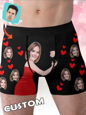 754073a2e20e4e14af61f7e743d39b73-goods.jpeg Custom Men's Underwear - Personalized Facial Features & Red Heart Pattern, Sexy Fitted Design, Valentine's Day Anniversary Gift - Hand Wash Only - Adult Couple Apparel, Cute Briefs, Romantic Outfit, Fun Prints, Customizable Textiles, Special Occasion Wear, Comfortable Style, Essential for Shoppers