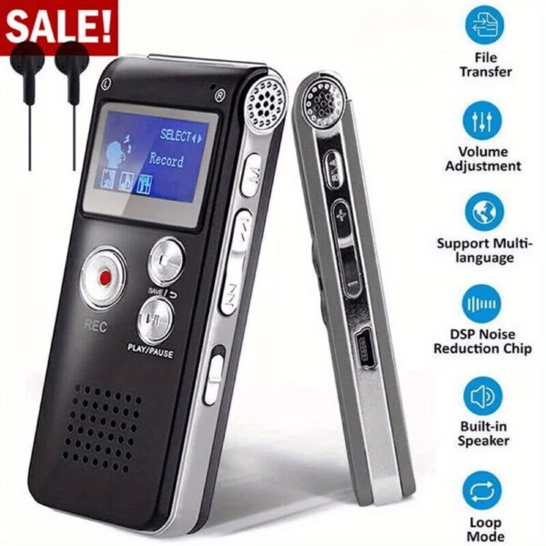 16/ 32GB Digital Voice Recorder Recorder Recorder Mini Lecture Multi-function Rechargeable 650 Hours Digital Audio Recorder MP3 Player