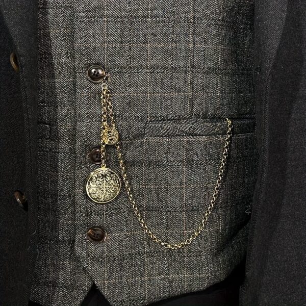 76099a7f-2e50-4de9-b445-476d90aa6289.jpg Retro Nostalgic Vest Chain for Men, Long Chain for Suit Vests, Multifunctional Chest Flower, Pocket Watch Chain, Waist Chain, And Key Accessories.