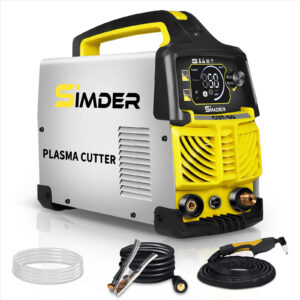 Plasma Cutter 50Amp SSIMDER Non-Pilot Arc Plasma Cutter Machine with Dual Voltage 110V/220V 1/2 Inch Clean Cut Plasma Cutting Equipment with High Frequency Easy Metal Cutter LCD Display IGBT Inverter