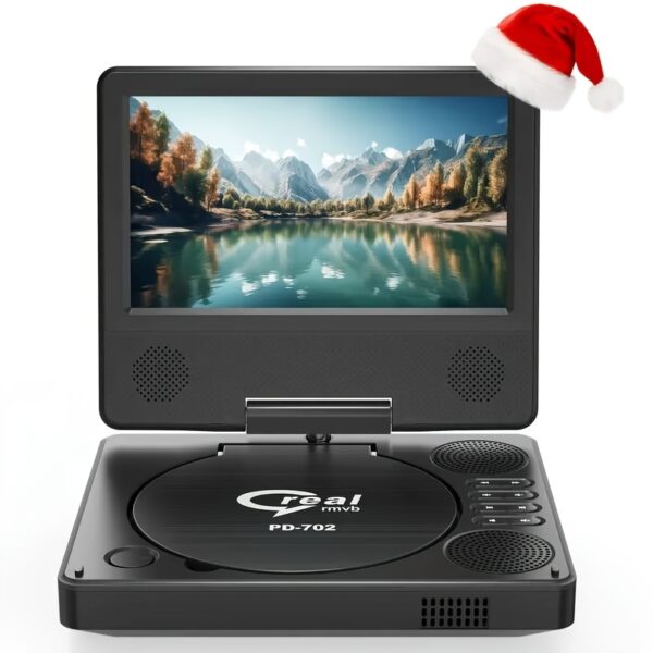 77a9ebab-3545-46dd-a216-9dd2d89ca3b7.jpg 9.5" Portable DVD Player for Home And Car with 7.5" Swivel Screen, 4-6 Hour Working Time, Car DVD Player with Dual Speakers, Remote Control, Support Sync TV, Region Free USB/SD/AV