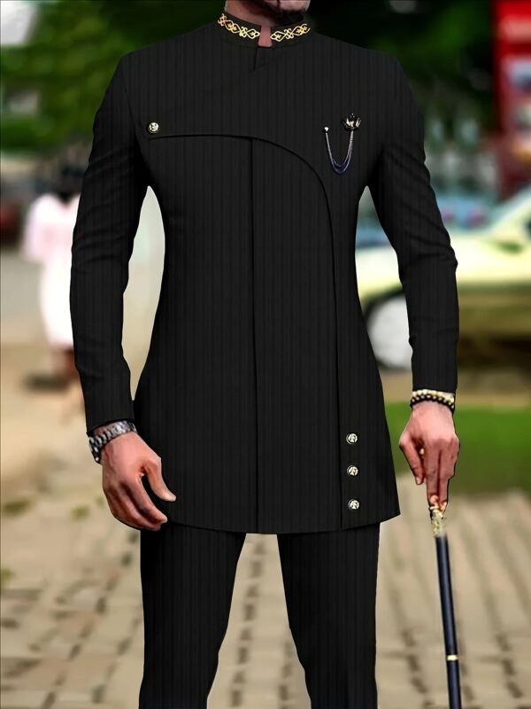 77f0169d-facd-495d-80ef-0e9008957b84.jpg Men'S Casual Long-Sleeved Two-Piece Suit, Mid-Length Top And Trousers