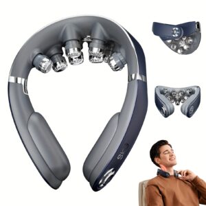 SKG Portable Neck Massager with Heat, Cordless Deep Tissue Vibration Device, 9D Electric Shiatsu Neck Massager, Ideal Gifts for Men And Women for Birthdays, Suitable for Home, Office, And Car Use.