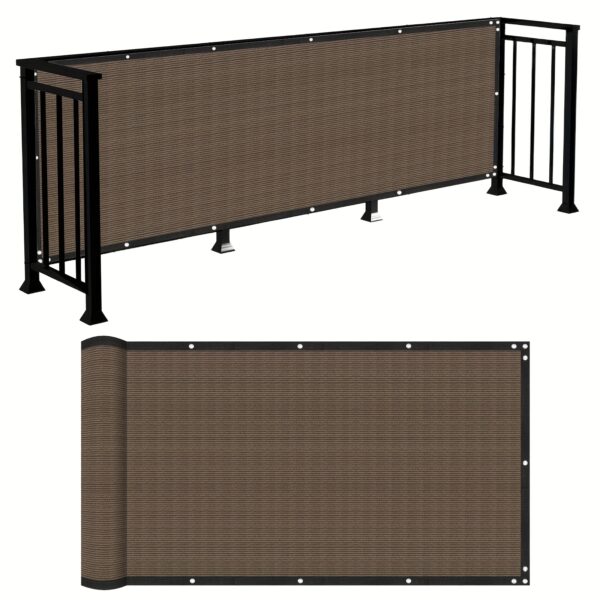 [HDPE Privacy Fence Cover] UV-Resistant Heavy-Duty HDPE Balcony Privacy Fence Cover | Weatherproof Barrier for Apartment Railings/Porches/Decks/Pools with Reinforced Straps Included