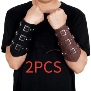 79b06c09d8334c4e9002974ea90b5a3d-goods.png 2pcs Men's Personality Punk Wrist Bracer Medieval cosplay Vintage Riding Bracelet Halloween Jewelry Accessories