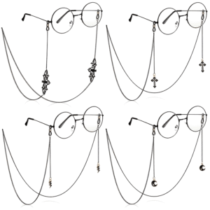 4pcs/set Gothic Black Bat Moon Glasses Chain for Women Men-Eyeglass Strap Holder Halloween Lanyards Retainer, Mens Gothic, Witchy Things, Creepypasta, Halloween Charms, Gothic Glases Chain, Halloween Para Hombre, Scary, Creepy Things, Victorian Goth, Black Moon Charms, Witchy Gift, Gothic Chains, Gothic Vibes, Spectacle Chain Accessory, Lanyard Attachment Clip, Gothic Accessory Kit, Bat Moon Charm Set, Moon Phase Charms, Detailed Gothic Casting, Sturdy Accessory Hardware