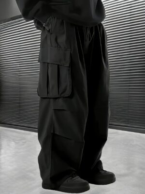 79f79b00-9077-44d5-8695-4dfdb615b90e.jpg Men'S Plus Size Cargo Pants - Spring & Fall Casual Style, Four-Season Outdoor Multi-Pocket Straight Leg Trousers With Drawstring, Versatile Fashion, Wide Leg Design, Casual Wear Pants | Trendy Cargo Pants | Comfortable Fit Pants