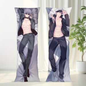 Fashionable Anime-Inspired Double-Sided Pillow Cover with Zipper Closure - Vibrant Male Character Design, Machine Washable Polyester, Ideal for Bedroom and Living Room Decor, Living Room Decor|Vibrant Character Design|Zippered Pillowcase, Anime Room Decor