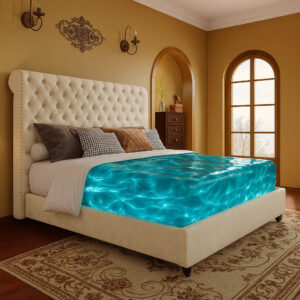 PAPABABE Upholstered Platform Bed Frame with 52.8" Sleigh Headboard - Button Tufted Design, No Box Spring Required, Easy Assembly, Durable Hardwood & Polyester, Classic Style for Modern Bedrooms, Bedroom Furniture, Elegant Bedroom Decor, Smooth Finish