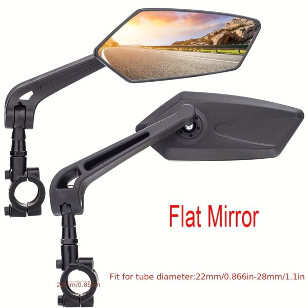 7bf0922f-d572-4641-8c7b-25d8d8033607.jpg 2pcs high-definition glass adjustable bicycle rearview mirror, 360° rotatable side view for cycling, wide-angle reflective safety mirror suitable for mountain bikes, universal handlebar installation accessories