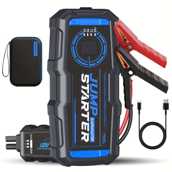Car Jump Starter, 50000mAh Portable Safe Jump Starter Power(Suitable for All Petrol And Diesel Engines) with USB Type-C Outputs, Smart Safety Jumper Cables And LED Flashlight, Starts Dead Car Batteries In Seconds And Offer Multiple Safety Protection