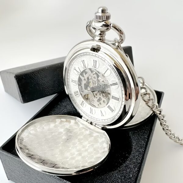 1pc Vintage Golden-Tone Mechanical Pocket Watch with Roman Numerals, Double-Open Hollow Skull Design & World Time – Elegant Gift for Men and Women, Timepiece Accessory | Skeletonized Design | World Time Watch, Watch Accessories