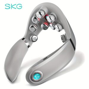 SKG Neck Massager with Heat and Vibration, Portable Cordless 9D Shiatsu Deep Tissue Shoulder & Cervical Pillow for Indoor/Outdoor Use - Perfect Christmas Gift Idea (Men's Birthday Present), Husband or Dad’s Thoughtful Adult Care