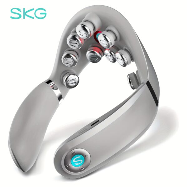SKG Neck Massager with Heat and Vibration, Portable Cordless 9D Shiatsu Deep Tissue Shoulder & Cervical Pillow for Indoor/Outdoor Use - Perfect Christmas Gift Idea (Men's Birthday Present), Husband or Dad’s Thoughtful Adult Care