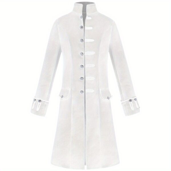 Steampunk Retro Stand-Collar Men'S Coat: Medieval-Inspired Mid-Length Jacket Windbreaker for Stage Costuming