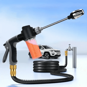 Manual High-Pressure Spray Foam Gun with Foam Pot - Plug-In-Free Strong Rinsing, Ergonomic Handle & Adjustable Spray Nozzle for Car Washing, Yard & Pet Cleaning - DIY/Professional Use, Car Wash Foam Gun, Yard Cleaning Tool, Userfriendly Design, Durable Plastic Construction