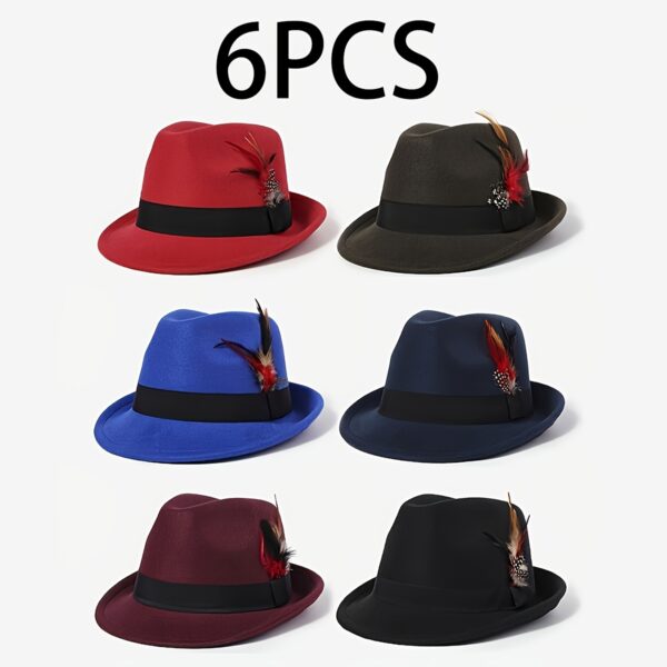 6pcs Men's Versatile Hats, Stylish and Casual Retro Fleece Berets, Perfect for Outdoor Activities and Parties, Ideal Gift Choice