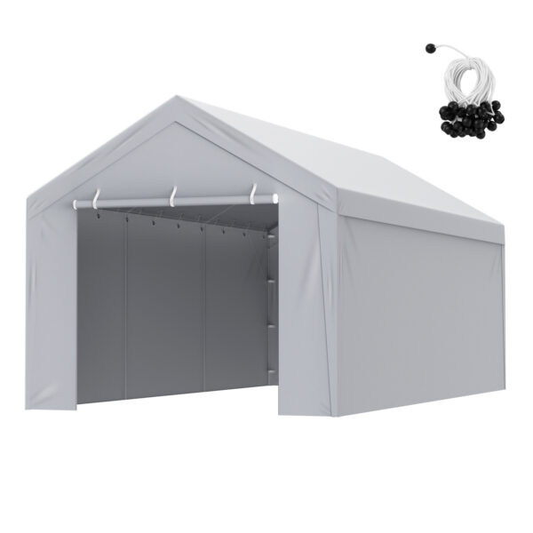 7ebb662a-5a6d-4901-9a57-839fe1465597_1600x1600.jpeg.format.jpg VEVOR Carport Replacement Canopy Cover Top + Side Wall 10 x 20 ft, Garage Tent Shelter Tarp Heavy-Duty Waterproof & UV Protected, Easy Installation with Ball Bungees,White (Frame Not Included)