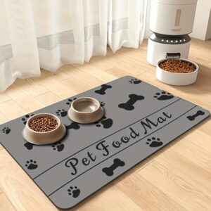 Pet Feeding Mat - Absorbent Pet Mat For Food And Water Bowls, Quick Drying Water Dispensing Mat With Waterproof Rubber Sole, Suitable For Dogs And Cats