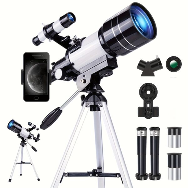 80b7f765-5e82-4740-93ae-89ab14075cc7.jpg 150X High Power Telescope, 70mm Aperture Telescope Astronomy for Adults, Portable Monocular Telescope, Smartphone Adapter, Perfect for Camping Nature Viewing, Education And Exploration, Best Telescope for Beginners, Ideal Gift for Men Husband And Family