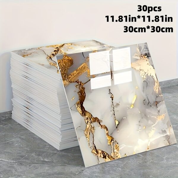 30pcs of self-adhesive marble wall tiles -11.81inch x 11.81inch, PVC foam kitchen and bathroom tailgate, can be DIY cut, mixed colors suitable for modern decoration, decorative tiles | fashionable tile patterns | PVC floor tiles