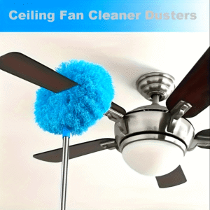 Ceiling Fan Duster with Extendable Pole - Detachable Brush for Easy Cleaning - Ideal for RVs and Home Use