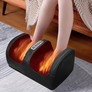 Electric Shiatsu Foot Massager with Heating Function - Deep Kneading, Auto Shut-off Safety Feature, Electric Foot Massager for Home/Office/Spa Use - Ideal Gift for Parents Day, Birthday, Wedding - Compact Foot Massager Machine, Sleek Glossy Finish, Flexible Material