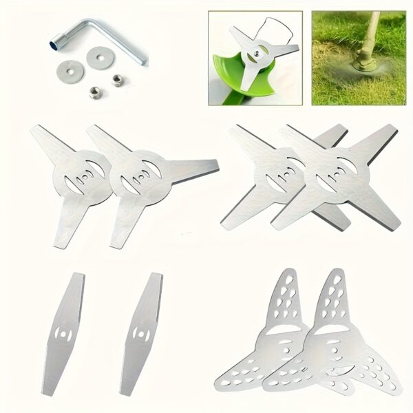 Universal Replacement Blades for Metal Lawn Mowers, Easy to Install, Suitable for Lawn Mowers And Trimmers - High-Performance Durable Metal Blades for Efficient Grass Cutting, Gardening, And Yard Maintenance, Lawn Mower Accessories.