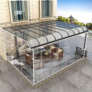 Heavy Duty Clear Waterproof Vinyl Tarp with Eyelets - 500g/m² Transparent PVC, Windproof & Tear-Resistant for Outdoor Garden, Gazebo, and Pet Shelter Protection, Outdoor Shelter Protection | Transparent Design | Durable Vinyl Material, Tarps Heavy Duty Waterproof