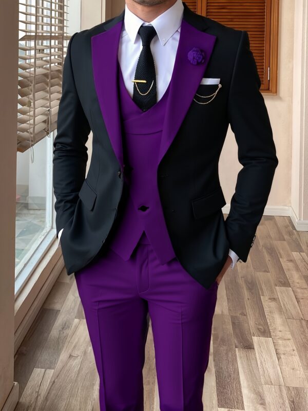 Men'S 3pcs Plus-Size Suit - Formal Wedding & Party Events, Vintage Western Style, Non-Stretch Fabric, Geometric Pattern, Regular Fit with Pockets, All-Season Casual Business Wear, Sizes L XL 2XL 3XL 4XL 5XL, Wedding Attire, Classic Notch Lapel, Durable Construction, Formal Attire, Professional Men, PLUS SIZE, Casual Business Workwear Suit