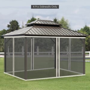 12' X 12' Universal Replacement Mesh Sidewall Netting for Patio Gazebos And Canopy Tents with Zippers, Sidewall Only, Cream