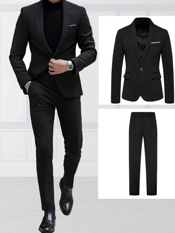 [2pcs Men's Suit] 2pcs Men's High-End Suit Set | Formal Suit and Pants for Banquets
