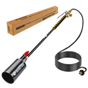 Outdoor Weed Torch, 150,000 BTU High Output Propane Torch, Weed Burner with 10ft Soft Hose for Ice, Snow, Roof, Asphalt Road Weed Burner Torch