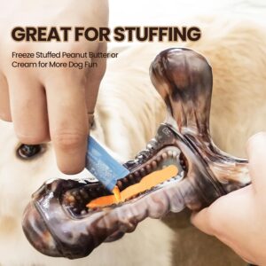 [Indestructible Dog Chew] Indestructible Nylon Dog Chew Toy - Home Relaxation, Real Beef Flavor, Durable Tri-Bone Design with Textured Surface, for Medium and Large Breeds, Aggressive Chewers