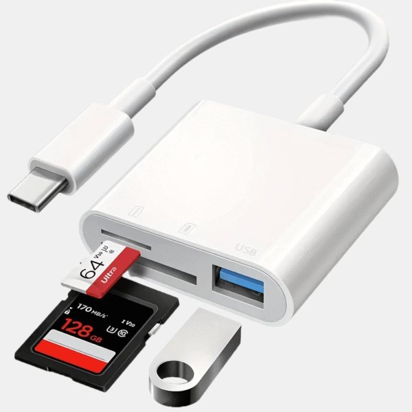 USB-C to SD/TF/Micro SD Card Reader OTG Adapter - High-Speed Data Transfer, Compact Portable Design, Compatible with Android/iOS/Windows Laptops, Cameras, Flash Drives & Keyboards - Multi-Functional Reliable Connectivity, Micro Sd Card to USB Adapter, Versatile Card Reader, Modern Accessory, Durable Build, Multifunctional Accessory, Sleek Accessory, Sturdy Construction, Laptop Users