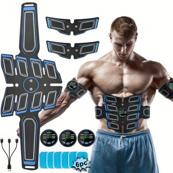 88df7cd5-8d71-49d8-a63a-7708de9144c0.jpg EMS Fitness Waist Belt, Portable Abdominal Muscle Massager, Training Sports Belt, Adjustable Mode And Intensity, Suitable for Abdomen/ Arms/ Legs, Etc., Portable Home Sports Relaxation Fitness Equipment, Easter And Other Festival Activity Gifts