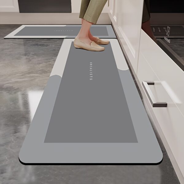 88e879f2-207c-4484-9c07-3ac82292e74b.jpg 2pcs Bath Mat Set, Diatom Mud (Soft) & Polyester, Anti-Slip, Water-Absorbing, Wipe-Clean, Rubber Backing, 1750g/㎡, 0.3cm Thick, for Bathroom, Kitchen, Entrance Door, Perfect Gift