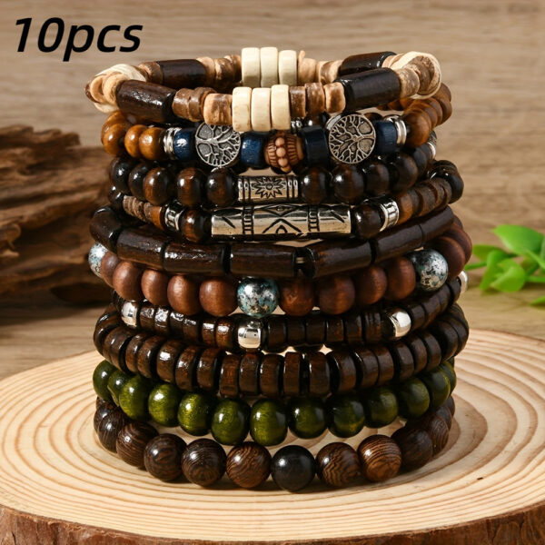 893e8299c4974f32816c026ff2868653-goods.jpeg 10pcs/ set Bohemian Style Polymer Clay Bead Bracelet, Uniquely Matched for Casual Attire, Parties and Vacations, An All-season Accessory