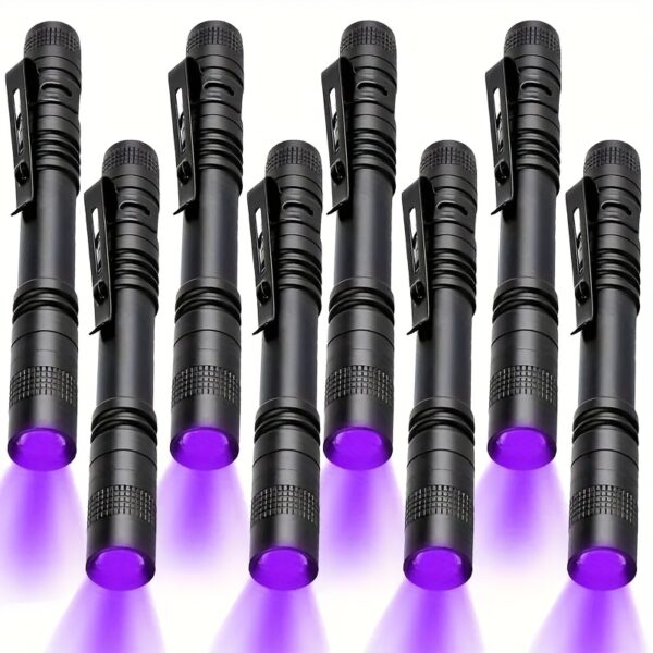 UV Counterfeit Detection Flashlight - 2/4/6/8Pack Portable 395nm Blacklight For Currency Authentication, Pet Ringworm/Urine Detection & Scorpion/Tick Tracking, Requires 2xAAA Batteries (Not Included)