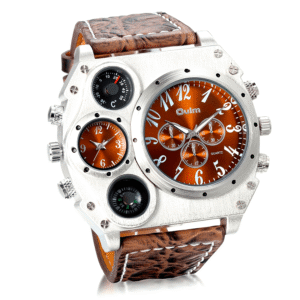 89fb38bdaf97000ca83f7ed0f8395b98_jRPMnHjQbL5aF.png Men 2 Time Zone Big Quartz Watch Mens Faux Leather Wrist Watch Casual Sports Wirstwatch